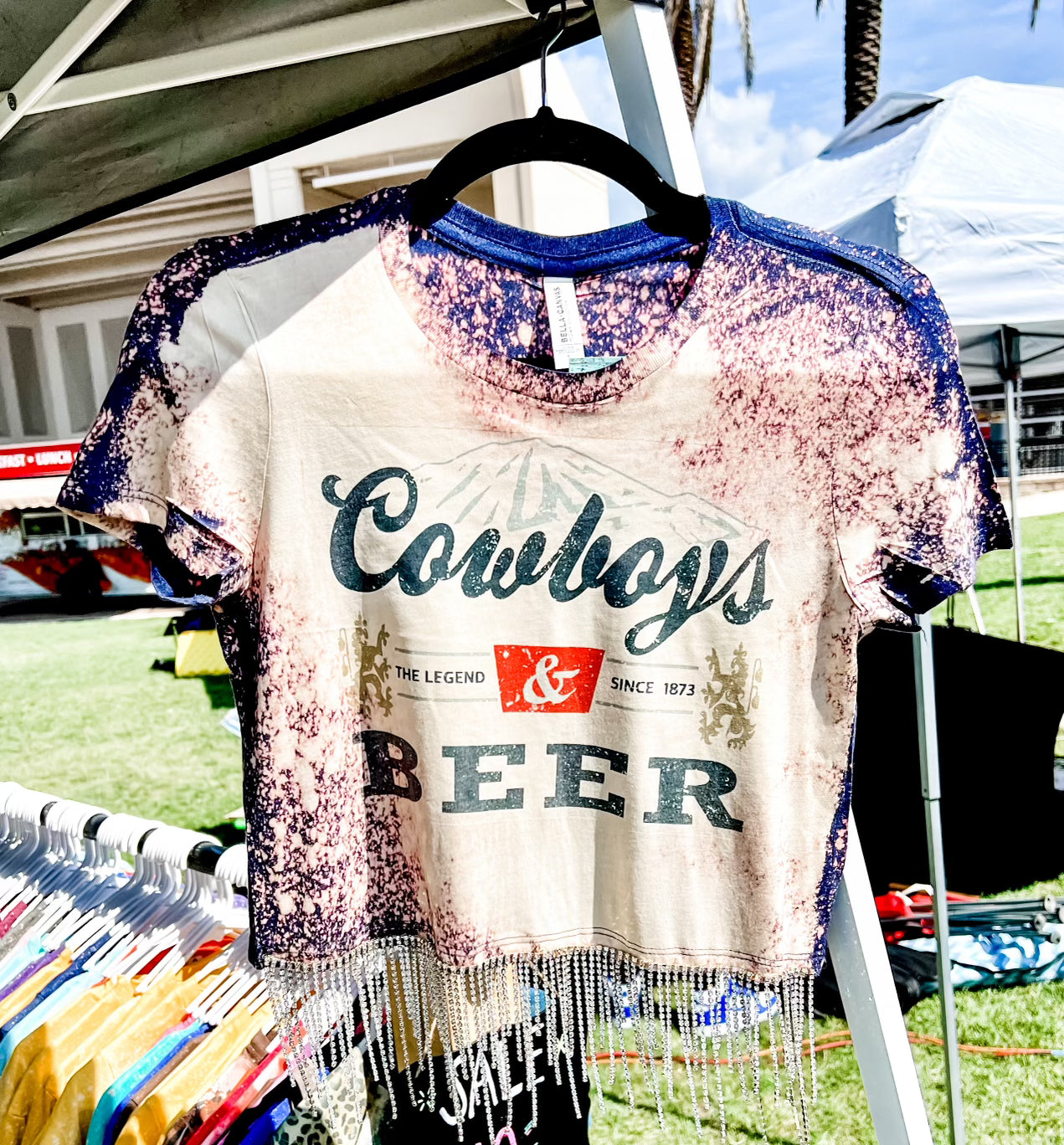 Cowboys & Beer crop tee