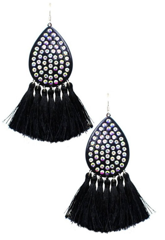 Rhinestone teardrop earrings