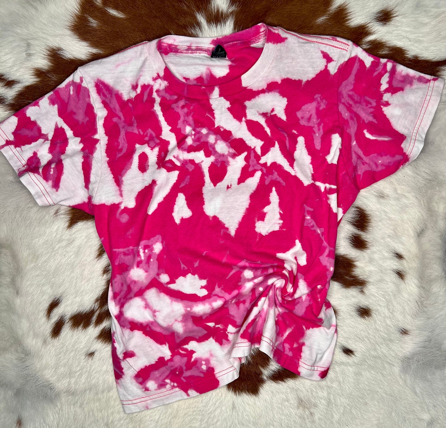 Hot pink bleached tee