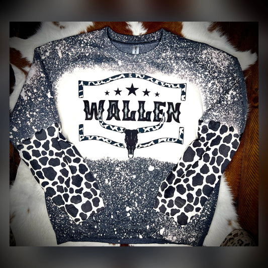 Cow print band sweatshirt