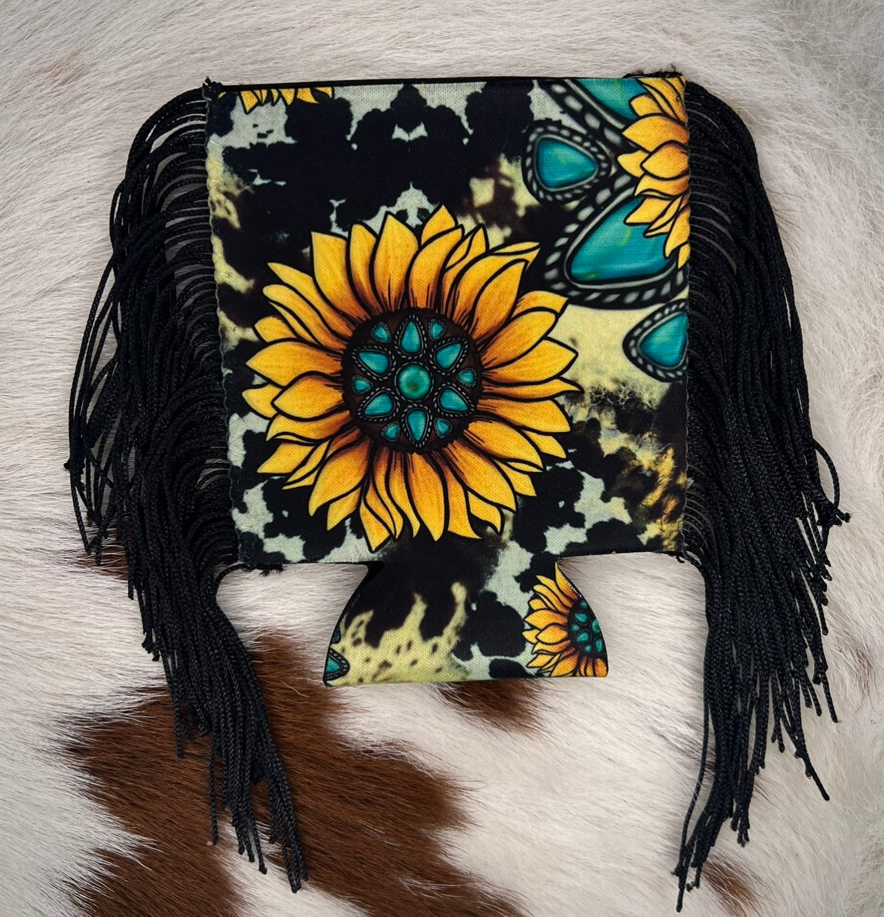 Sunflower Cow Koozie