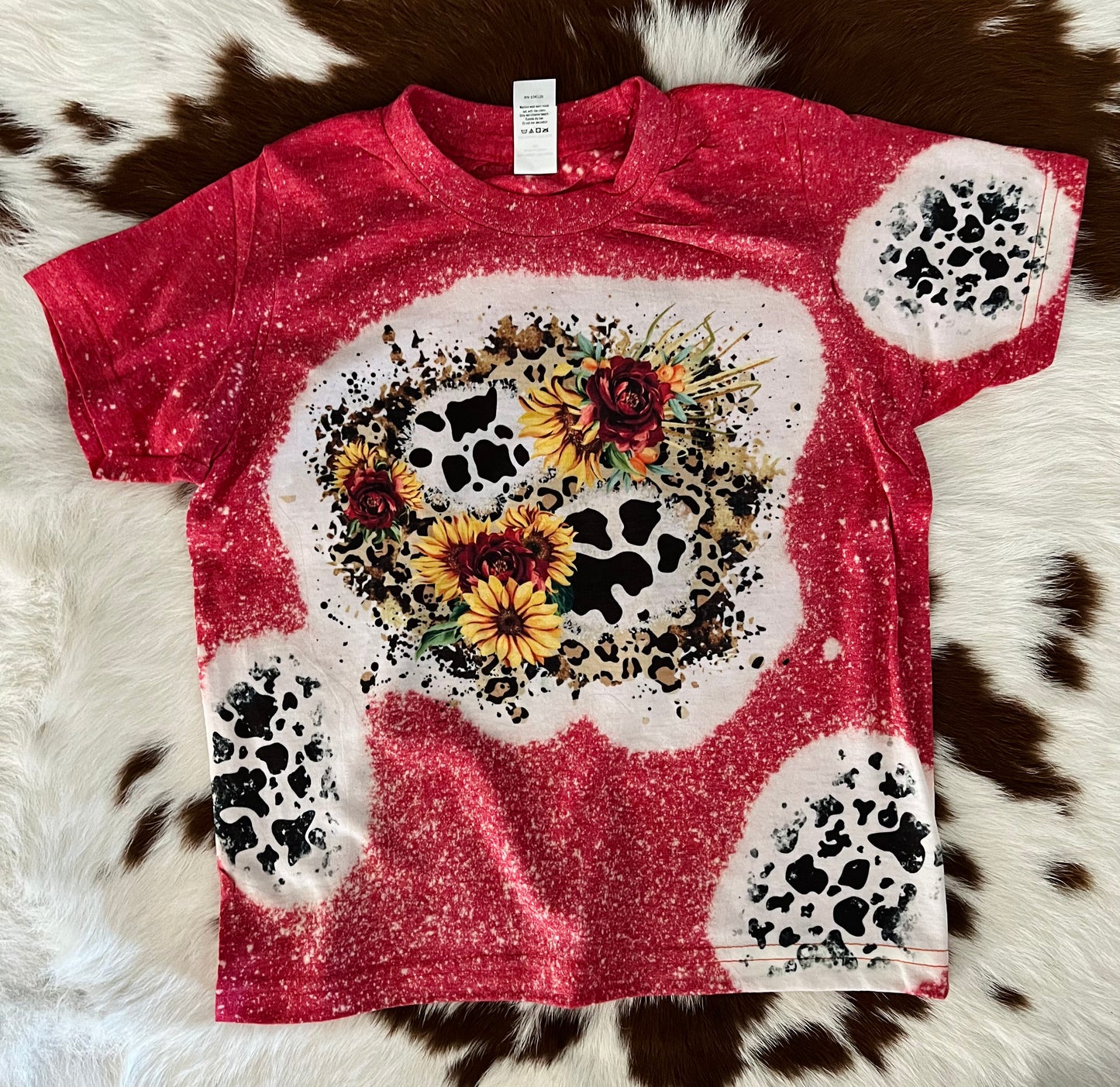 Cow leopard print rose sunflower patches