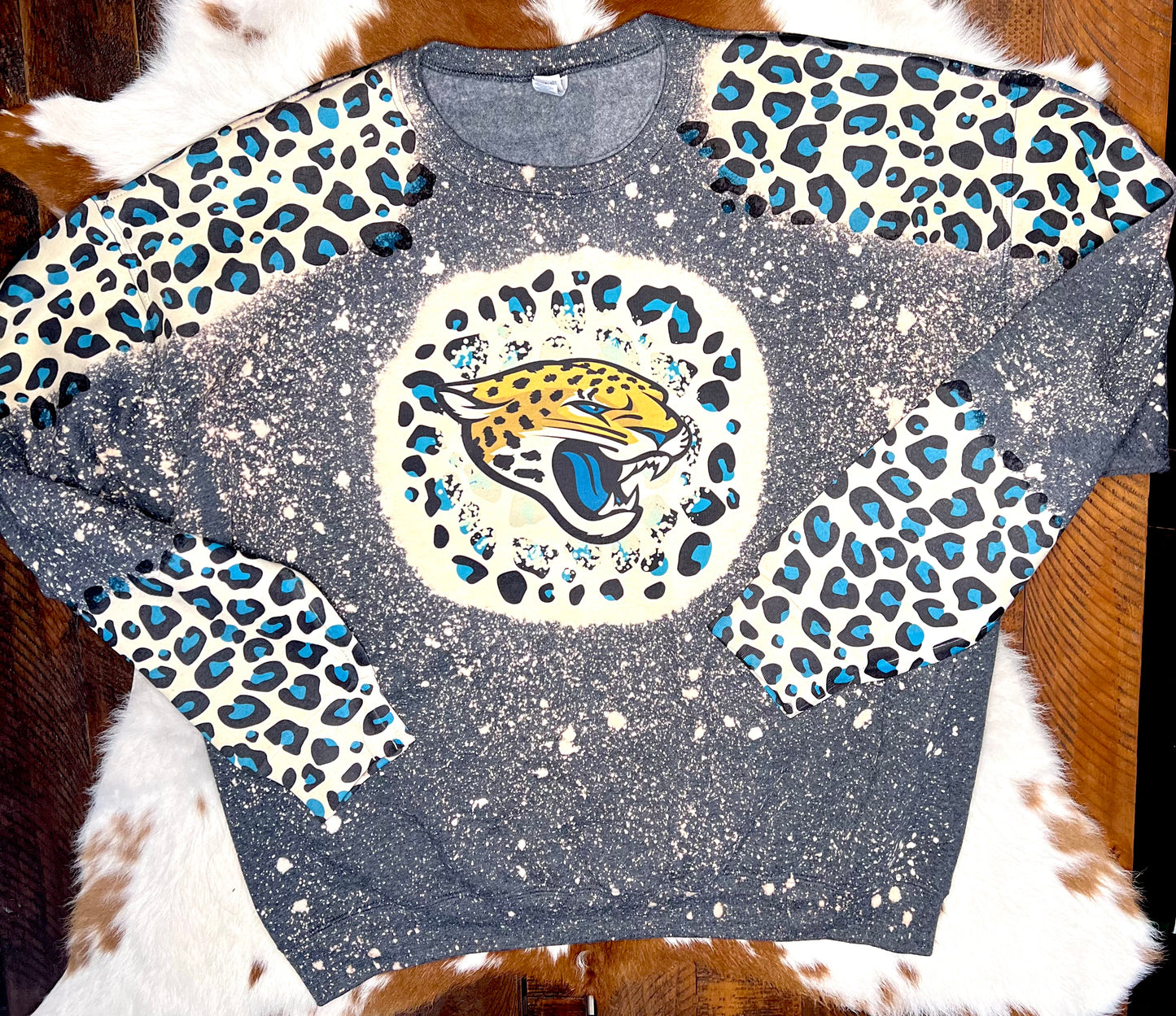 Teal leopard sweatshirt